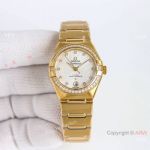 Swiss Grade 1 Replica Omega Constellation 29mm 8700 Watches Gold and White Diamonds